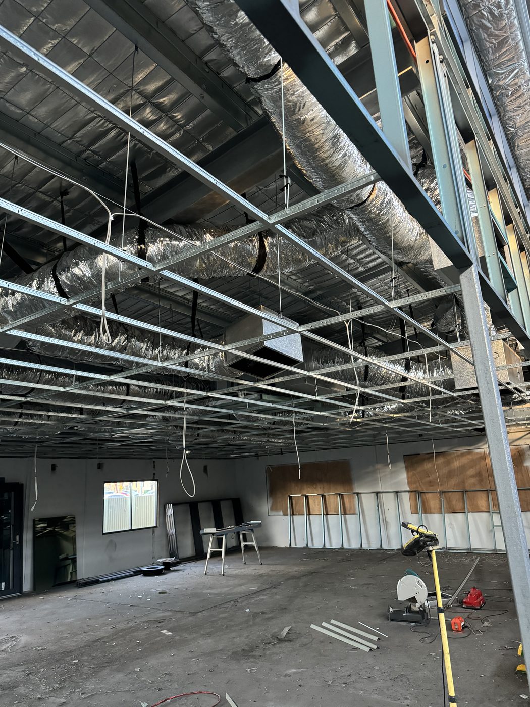 Ductwork and supply air run through the ceiling space on Egan Street, Kalgoorlie