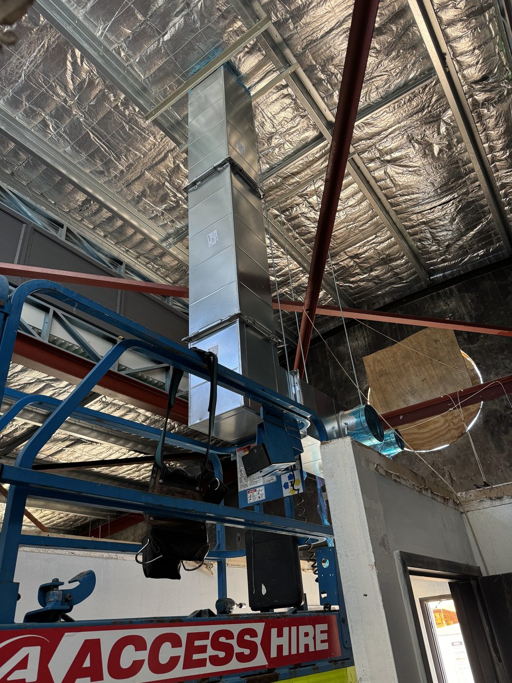 Exhaust ductwork riser installed on Egan Street, Kalgoorlie