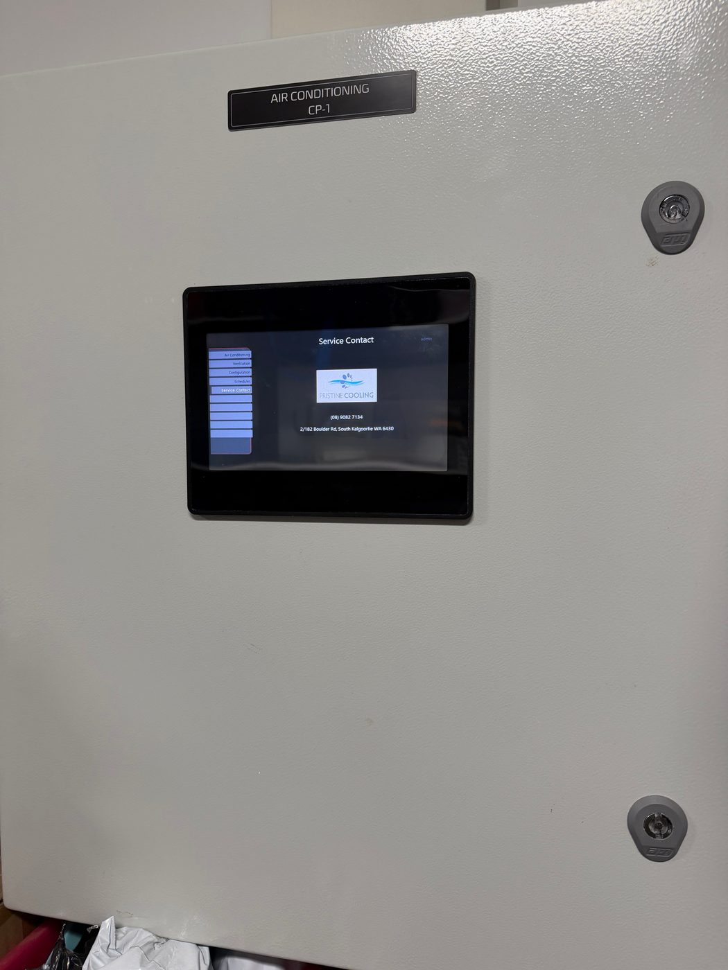 Air conditioning control panel installed at St Marys Catholic Primary School